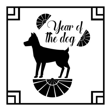 köpek yılı 2018 çin zodyak kutlama kartı