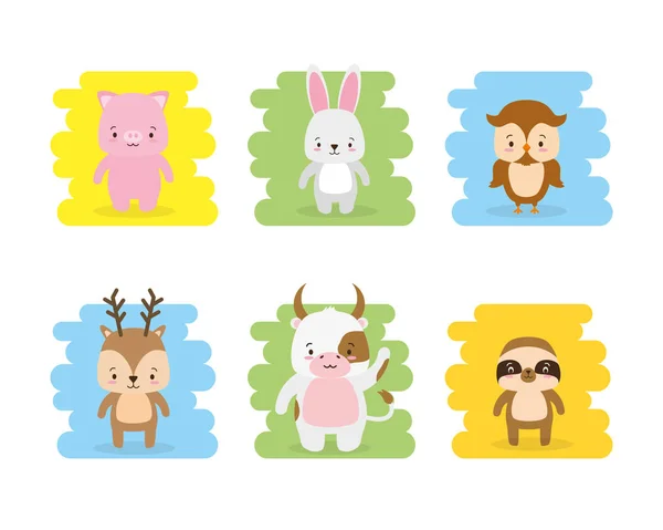 Animales lindos conjunto — Vector de stock