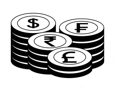 yığın kripto para izometrik simgesi grubu