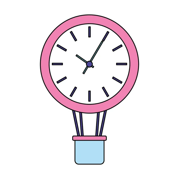 Business clock in lucht ballon mand — Stockvector