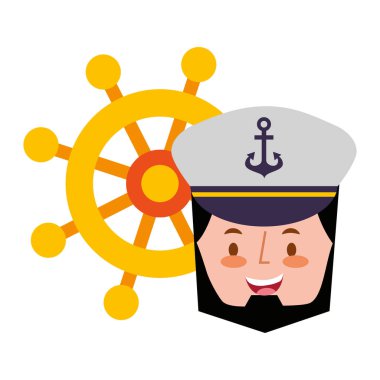 kaptan denizci yüz karikatür portre