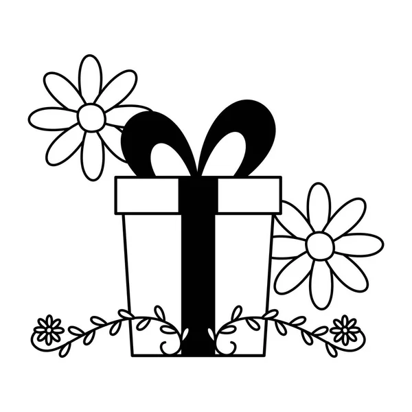 Caixa de presente flores decoração —  Vetores de Stock