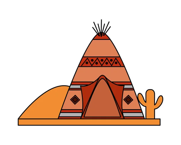 Tepee sivatagi indiai amerikai — Stock Vector