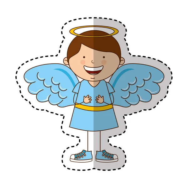 Lilla pojke ängel karaktär — Stock vektor