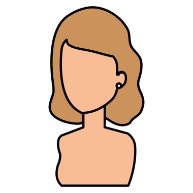 güzel ve genç kadın gömleksiz karakter