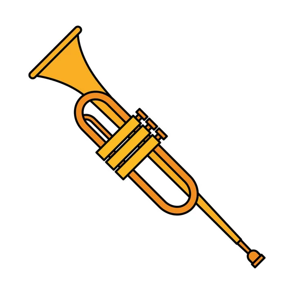 Trompeta instrumento música icono — Vector de stock