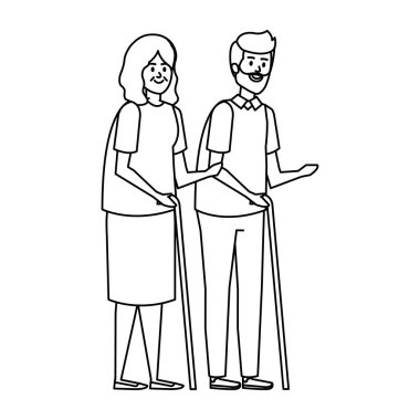 canes karakterleri ile yaşlı çift