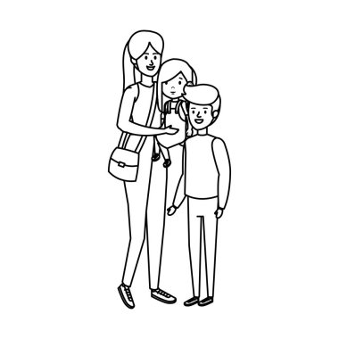 Oğlu ve kızı olan genç bir anne