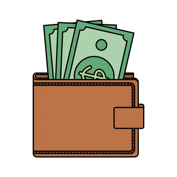 Faturaları dolar ile cüzdan — Stok Vektör