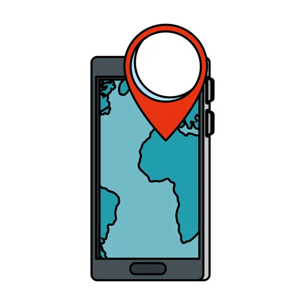 Smartphone con aplicación pin gps — Vector de stock