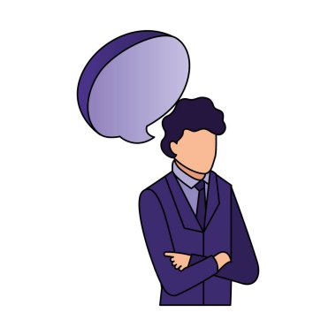 işadamı portre konuşma balonu iletişim