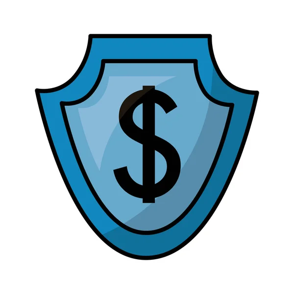 Monnaie telle que le symbole du dollar bouclier devises — Image vectorielle