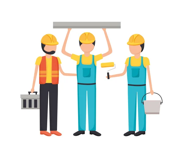 Equipo de construcción del trabajador — Vector de stock