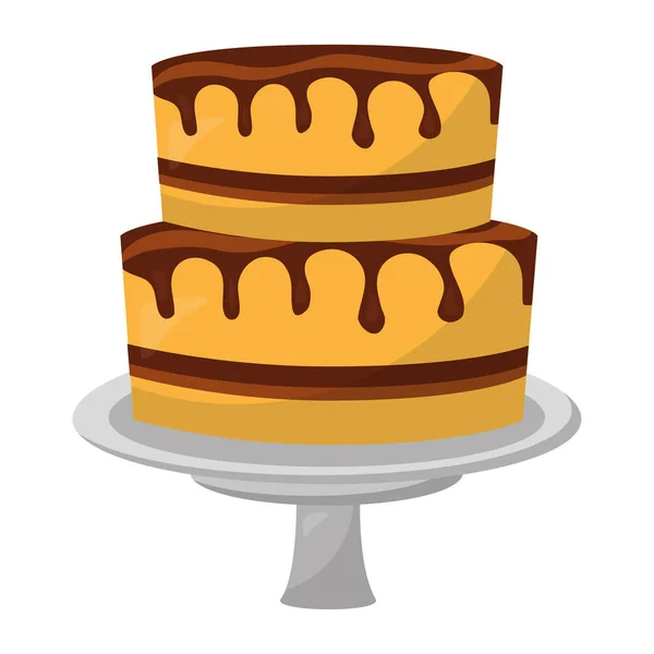 Zoete taart geïsoleerde pictogram — Stockvector