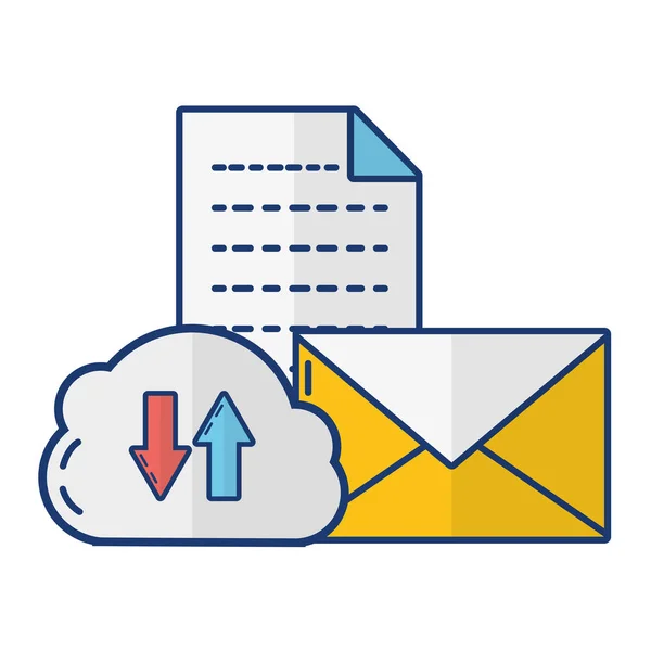 Cloud počítačová data email — Stockový vektor