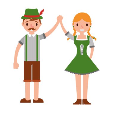 Alman çift ile tipik kostüm