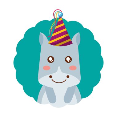 sevimli su aygırı parti şapka doğum günü