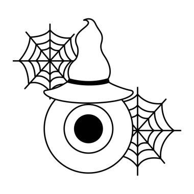 şapka cadı izole simgesi ile halloween göz