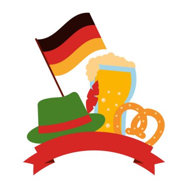 oktoberfest simgeleri ile Almanya bayrağı