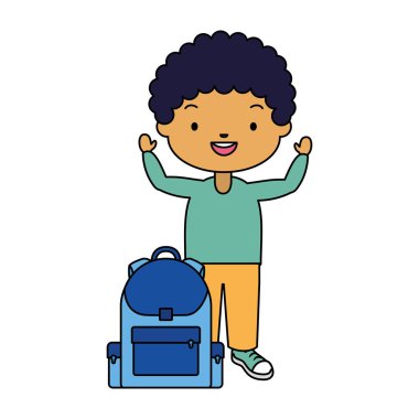 okul çocuk ve sırt çantası