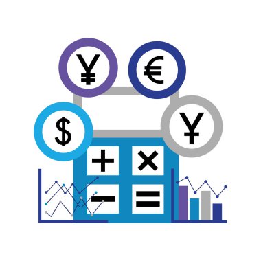 iş hesap makinesi diyagramları grafik sikke para