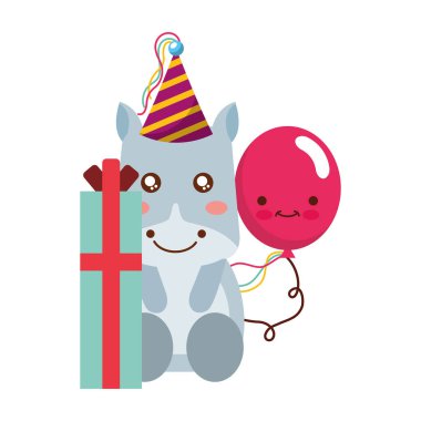 sevimli su aygırı hediye balon kawaii doğum günü