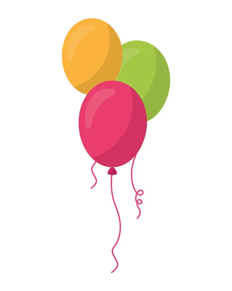 Χρωματιστά μπαλόνια διακόσμηση στολίδι πάρτι γιορτή σχεδιασμό εικόνα — Διανυσματικό Αρχείο