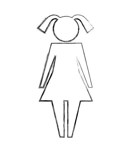 Little girl standing pictogram style — Stock Vector