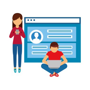 web sayfası izole simgesi ile çift