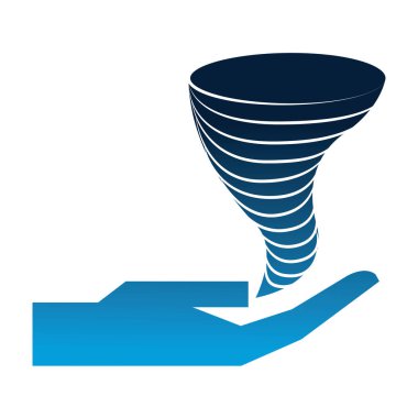 twister siluet izole simgesi ile el