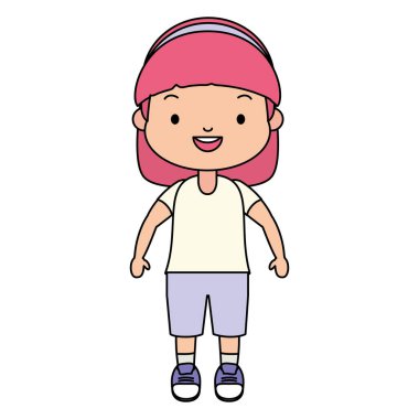 gülümseyen kız öğrenci karakteri