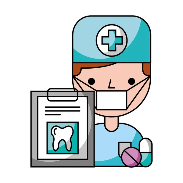 Dentysta dentystyczny higiena medycyna mężczyzna sprawdzić zęby — Wektor stockowy
