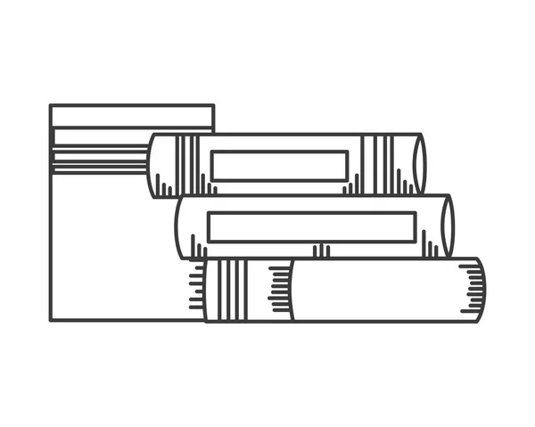 Bücher gestapelt Schulmaterial — Stockvektor