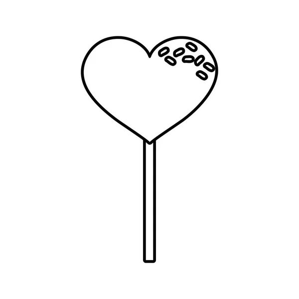 Sweet lollipop heart — Stock Vector