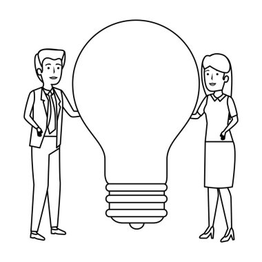 iş çift ampul karakterlerle