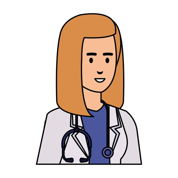 แพทย์หญิงมืออาชีพที่มีสมาร์ทโฟน telemedicine — ภาพเวกเตอร์สต็อก