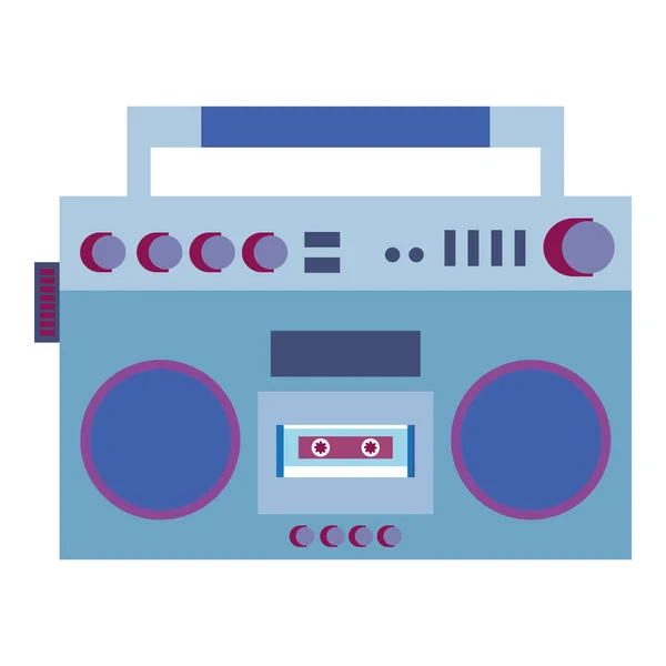 Radio cassette estilo vintage — Vector de stock