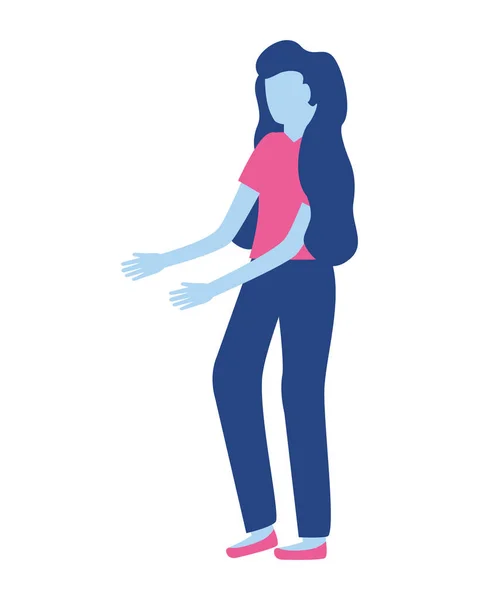 Woman gesturing hands — Stock Vector