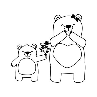 Bebek ayı çiçek anne