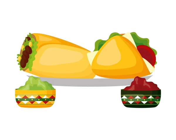Meksika burrito taco sosları — Stok Vektör