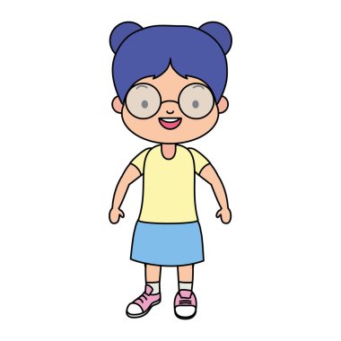 gülümseyen kız öğrenci karakteri