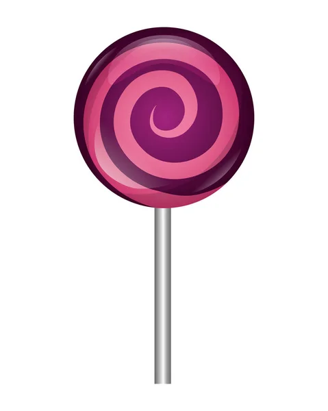 Sweet round lollipop spiral icon — Stock Vector