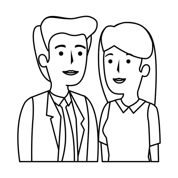 Avatars couple d'affaires personnages — Image vectorielle