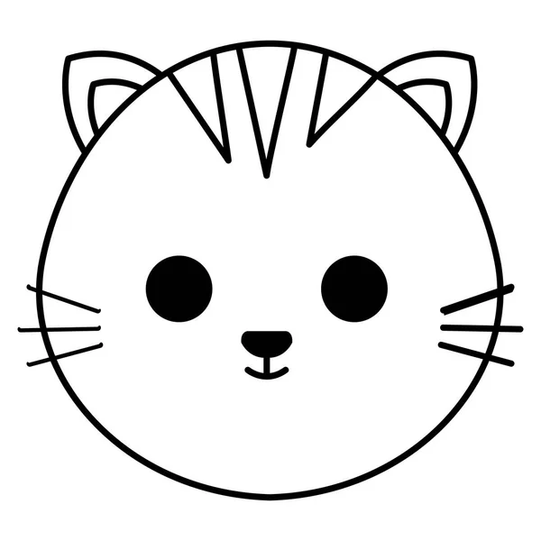 可爱和小猫头字符 — 图库矢量图片