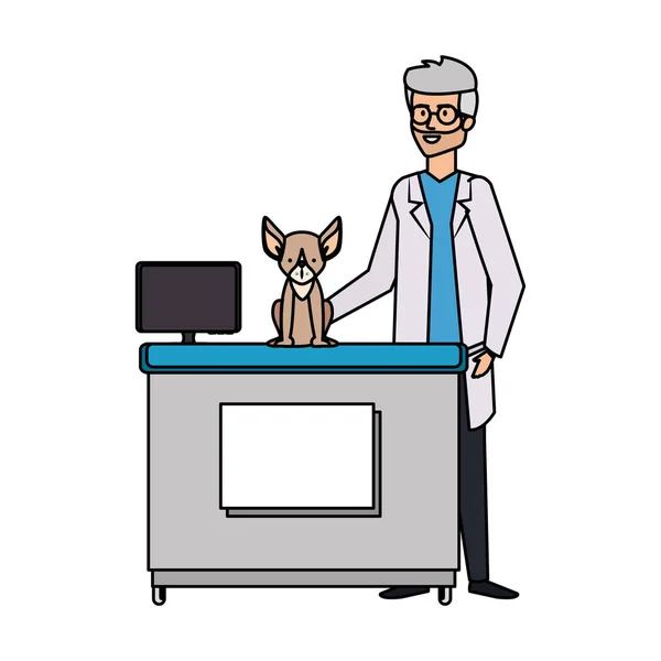 Tierarzt mit Hund — Stockvektor