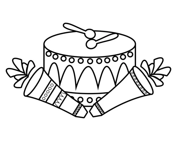 Салют на карнавальном барабане — стоковый вектор