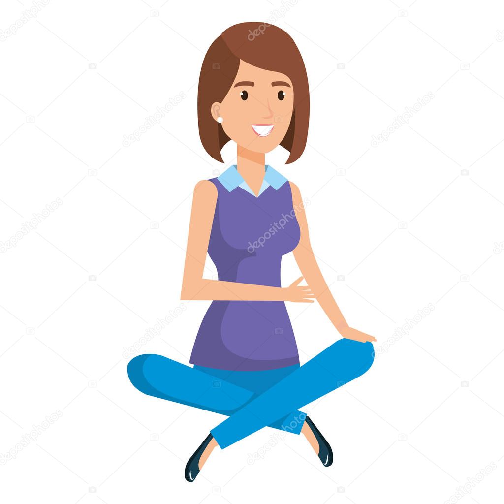 beautiful woman sitting on the floor avatar character