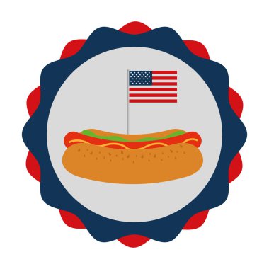 hot dog ve bayrak amerikan gıda kutlama