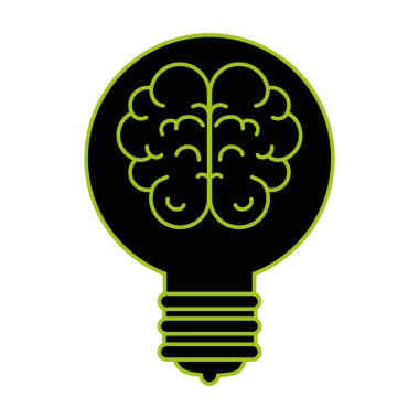 beyin ile ampul ışık fikir