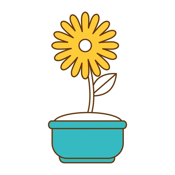 Mooie bloemen in pot decoratieve — Stockvector